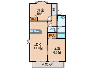 ドア－ズ南福岡Ａの物件間取画像